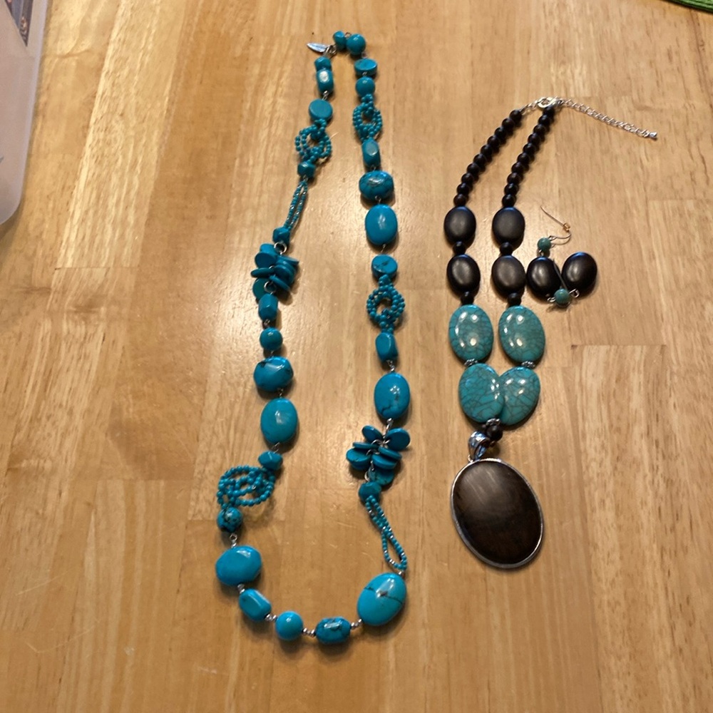 Turquoise necklaces. Selling both of them together.